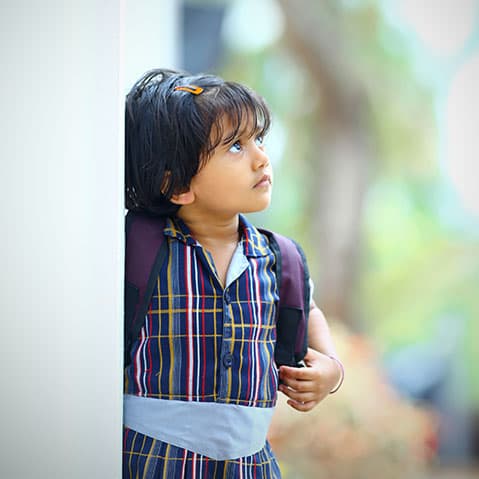 Students receiving spiritual and temporal education focusing on character formation at our Kerala preschool.